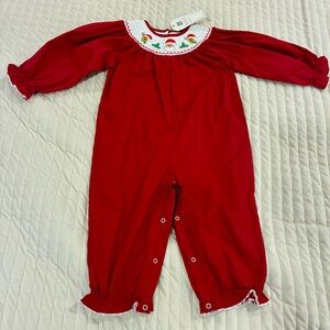Lil Cactus Red Christmas One Piece Romper 2t Santa Holly Reindeer NEW